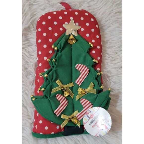 Ritz Kitchen Friends Decorative Cotton Oven Mitts Bundle Set Christmas Tree and - Picture 8 of 9